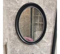 HCBUTAE 64x94 cm - Ovale Specchio per Bagno, Cornice In ABS Impermeabile, Specchio per Il Trucco Della Camera Da Letto - Decorativo Vintage(Black silver)
