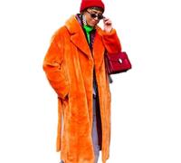 Hcclijo Cappotto Invernale Da Donna In Pelliccia Sintetica Cappotto Lungo In Peluche Arancione Giacca Soffice Teddy Giacca In Pelliccia Di Visone Rosa Artificiale orange fur coat M