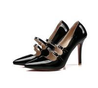 HCDZF Décolleté con Punta a Punta Mary Jane da Donna - Eleganti Pumps con Tacco a Spillo per Matrimoni, Feste e Scarpe da Ufficio,Nero,38 EU