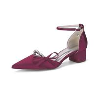HCDZF Décolleté da Sposa in Raso da Donna con Fiocco, Tacchi a Blocco | Elegante, Punta a Punta, Cinturino alla Caviglia, Sera, Feste, Nuziale, Affari, Damigella, Occasioni Formali