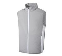 HCDZF Gilet Rinfrescante per Uomini e Donne con Ventole per Climatizzazione Abbigliamento con Ventola Portatile per L'Estate,Light Gray,XXL