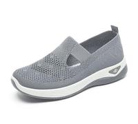 HCDZF Scarpe da Ginnastica Casual da Donna Slip on Scarpe in Rete Traspirante per Camminare in Bicicletta,Grigio,35 EU