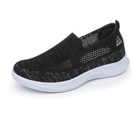 HCDZF Scarpe da Ginnastica Casual da Donna Slip on Scarpe in Rete Traspirante per Camminare in Bicicletta,Nero,35 EU