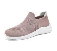 HCDZF Scarpe da Ginnastica Casual da Donna Slip on Scarpe in Rete Traspirante per Camminare in Bicicletta,Rosa,35 EU