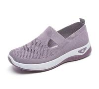 HCDZF Scarpe da Ginnastica Casual da Donna Slip on Scarpe in Rete Traspirante per Camminare in Bicicletta,Light Purple,41 EU