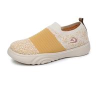 HCDZF Scarpe da Ginnastica Casual da Donna Slip on Scarpe in Rete Traspirante per Camminare in Bicicletta,Giallo,39 EU