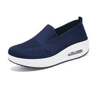 HCDZF Scarpe da Ginnastica Casual da Donna Slip on Scarpe in Rete Traspirante per Camminare in Bicicletta,Blu,35 EU