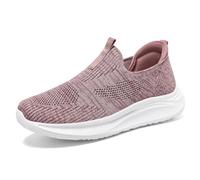 HCDZF Scarpe da Ginnastica Casual da Donna Slip on Scarpe in Rete Traspirante per Camminare in Bicicletta,Rosa,38 EU