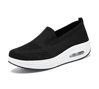 HCDZF Scarpe da Ginnastica Casual da Donna Slip on Scarpe in Rete Traspirante per Camminare in Bicicletta,Nero,39 EU