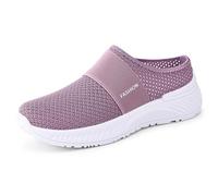 HCDZF Scarpe da Ginnastica da Donna con Muli da Passeggio in Rete Traspirante Comode Pantofole Slip On,Viola,35 EU
