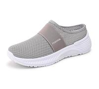 HCDZF Scarpe da Ginnastica da Donna con Muli da Passeggio in Rete Traspirante Comode Pantofole Slip On,Grigio,36 EU