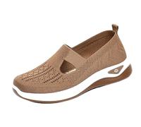 HCDZF Scarpe da Ginnastica Slip-on in Maglia Traspirante da Donna Scarpe da Passeggio Leggere e comode,Marrone,42 EU