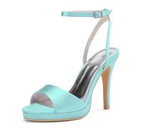 HCDZF Scarpe da Sposa da Donna Open Toe Tacchi Alti Sandali Scarpe da Sera da Festa,Light Blue,37 EU