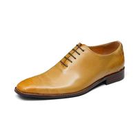 HCDZF Scarpe Oxford in Pelle da Uomo, Scarpe Eleganti, Stringate Formali per Ufficio e Matrimonio,Giallo,43.5 EU