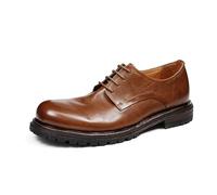 HCDZF Scarpe Oxford in Pelle da Uomo, Scarpe Eleganti, Stringate Formali per Ufficio e Matrimonio,Marrone,37 EU