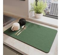 HCDZF Tappetino Scolapiatti Antiscivolo Assorbente Tappetino per Macchina del caffè Vassoio Scolapiatti Protezione Piano Cucina,Verde,40x50cm