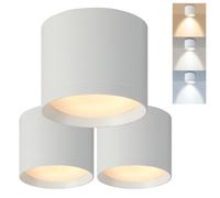HCFEI Faretto da incasso bianco, IP44 e senza sfarfallio, Ø 85 x 70 mm, con LED GX53 da 5 W GX53, 230 V, 3000 K/4000 K/6500 K, faretti da soffitto, faretti da soffitto, set da 3 pezzi, colore bianco