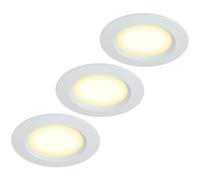 HCFEI Set di 3 faretti da incasso per mobili, 12 V, ultra piatto, 3 W, LED, taglio da 55 mm, con cavo da 2 M, IP44, faretto da soffitto per armadi a specchio, vetrine, mobili e armadi (Bianco 4000K)