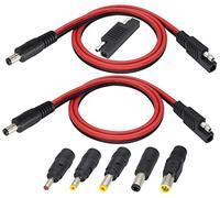 HCFeng Confezione da 2 cavi adattatori SAE a CC, da spina SAE a CC, 5,5 mm x 2,1 mm maschio, con adattatore inverso di polarità SAE e adattatori DC8/6,5/5,5/4,0/3,5 (mm) per pannello solare della