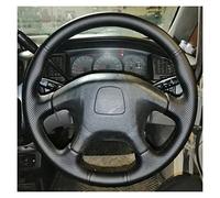 HCGLED Volante per Auto per Mitsubishi per Pajero per Sportive Coprivolante per Auto Accessori per Treccia Volante Pelle Coprivolante Auto (Color : Light Blue Thread)