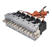 HCGX Blocco valvole idrauliche modulari CNC con ugelli da 4 mm for RC | 1CH to 8CH High Pressure 8Mpa Stackable Directional Valve; Anodized Aluminum(6CH)
