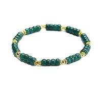HCGX Bracciale Donna in Vera Giada, Giadeite Myanmar Grado A Verde Scuro Blu Acqua Abaco Elasticizzato con Perline for la Meditazione Fengshui Buona Fortuna Yoga, 5 mm
