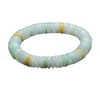 HCGX Bracciale in giada da donna, braccialetto elasticizzato con perline e fibbia della pace in giadeite multicolore di grado A del Myanmar for alleviare lo stress, meditazione yoga, 9 mm
