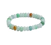 HCGX Bracciale in vera giada da donna, braccialetto con perline di abbaco giadeite multicolore grado A, amuleto buona fortuna Fengshui for la meditazione yoga, elastico 5, mm