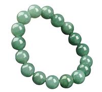 HCGX Bracciale in vera giada da donna - con perline di giadeite Myanmar tipo A for buona fortuna, ricchezza Fengshui, gioielli elasticizzati lucidati a mano 8 mm for la meditazione, lo yoga