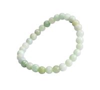 HCGX Bracciale in vera giada da donna - con perline di giadeite Myanmar tipo A for buona fortuna, ricchezza Fengshui, gioielli elasticizzati lucidati a mano 6 mm for la meditazione, lo yoga
