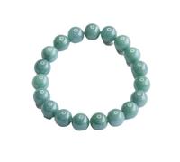 HCGX Bracciale in vera giada da donna - con perline di giadeite Myanmar tipo A motivo acqua blu for buona fortuna, ricchezza Fengshui, 5,8 mm 6, 9(About5.8mm)