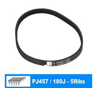 HCGX Cinghia trapezoidale PJ457 180J 3/4/5/6/7/8/9/10 Nervature for Parti della Cinghia Motore Modello Fai da Te(1Piece 5Ribs)