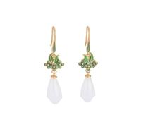 HCGX Gancio sintetico tono for gioielli con gemma di orchidea bianca sintetica for donna