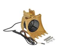 HCGX Kit Benna con Attacco rapido in Metallo for Modello RC EC160E 1:14 | Fast Swapping Heavy Duty Alloy Attachments for E010 E111 Scale Hydraulic Excavators(Sieve Bucket)
