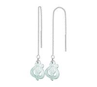 HCGX Orecchini in pietra verde in giada in argento 925 for donna con goccia floreale