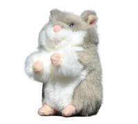 HCGX Peluche a forma di criceto da 3,5 pollici, peluche realistico, piccolo e tenero a(Grey)