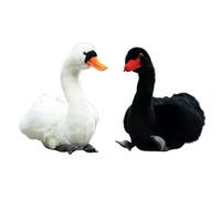 HCGX Peluche cigno bianco da 10,2 pollici, morbido peluche a forma di, tenero a (Cygnus cygnus L.)(Pair of two)