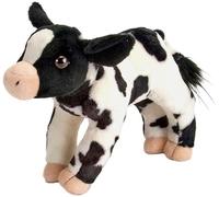 HCGX Peluche mucca realistica da 6 pollici, peluche bianca e nera, simpatico animale fattoria