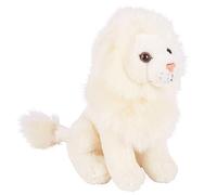 HCGX Peluche realistico a forma di leone bianco seduto da 9,8 pollici, animale peluche a