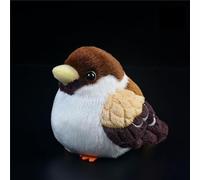 HCGX Peluche realistico a forma di passero da 4,5 pollici, simpatico uccello peluche, morbido animale a (Passer montanus)(Sparrow (male))