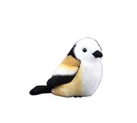 HCGX Simulation Fat Chirp Series Toy Doll Northern -tailed Tit Plush Toy Pendant Soft And Cute 's Companion Gift