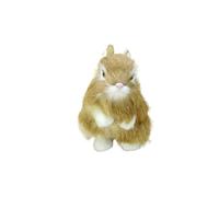 HCGX Statuina realistica di coniglio seduto da 5, pollici, soffice peluche, modello realistico(Yellow)