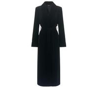 HCGX Women's Extra Velvet Trench Coat, Black Shawl Collar Belted Outerwear, Inspired Style for Fall and Winter(XL)