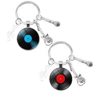 HCHES 2 portachiavi personalizzati DJ disco in vinile regalo per coppie amanti della musica e appassionati di vinile