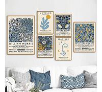 HCHKMMI William Morris Opera d'arte Quadri Henri Matisse Poster Set Face Flower Canvas Wall Art Abstract Wall Art Quadro Living Room Gallery Decorazioni Senza cornice