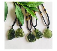 HCHL Pietra moldavite, Vera Moldavite Grezza 1pcs Natural Crystal Green Gem Gem Moldavite Meteorite Vetro Collana in Vetro Pendente Gioielli in Cristallo Moldavite, Gioielli da Donna