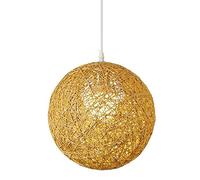 HCIPJQY Lampada A Sospensione Colorata Lampada A Sospensione A Sfera in Rattan Paralumi A Luce Singola in Stile Sud-EST Asiatico Lampada da Fattoria Lampadario Rustico con Illuminazione Base E26/E27