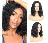 Hcirjhie Parrucche corte a caschetto da 14 pollici 13x4 parrucche frontali in pizzo riccio profondo per capelli umani per le donne parrucche frontali in pizzo trasparente senza colla capelli umani per