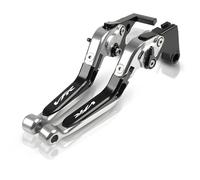hcksw Accessori per moto, leve freno per VFR800 2002-2020 VFR 800 F, leve per freno e frizione pieghevoli regolabili in alluminio CNC (nero+argento)