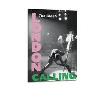HCLHB Poster su tela, stile vintage, motivo: Clash London Calling, poster decorativo moderno su tela, poster decorativo per camera da letto, 30 x 45 cm